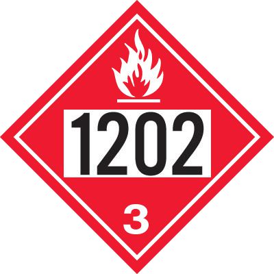 1202 Gas, Oil, Diesel Fuel, Heating Oil - DOT Placards