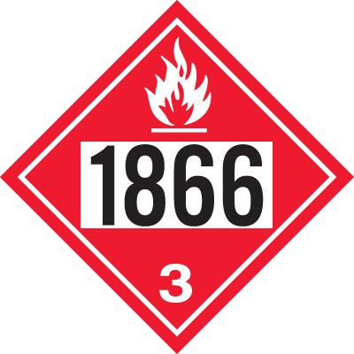 1866 Resin Solution - DOT Placards