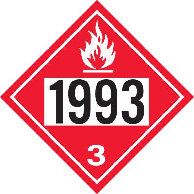1993 Flammable Liquid N.O.S., Fuel Oil - DOT Placards