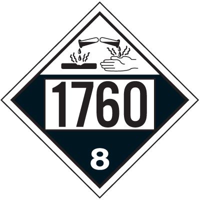 1760 Corrosive Liquid, N.O.S. - DOT Placards