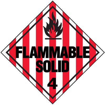 Flammable Solid 4 D.O.T. Placards