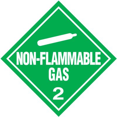 Non-Flammable Gas 2 D.O.T. Placards