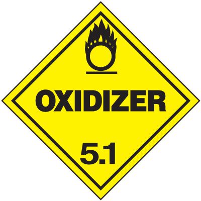 Oxidizer 5.1 D.O.T. Placards