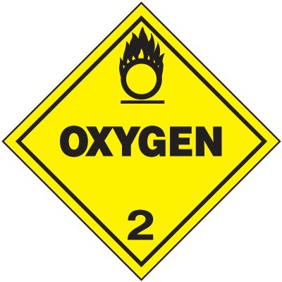 Oxygen 2 D.O.T. Placards