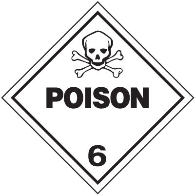 Poison 6 D.O.T. Placards