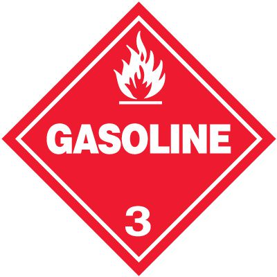 Gasoline 3 D.O.T. Placards