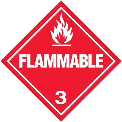 Flammable 3 D.O.T. Placards