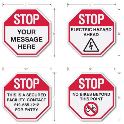 Semi-Custom Workplace Safety Signs - Stop Signs