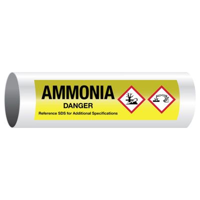 Danger Ammonia - GHS Pipe Markers