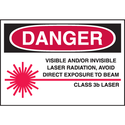 Danger Class 3B Laser - Laser Equipment Warning Labels