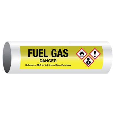Danger Fuel Gas - GHS Pipe Markers