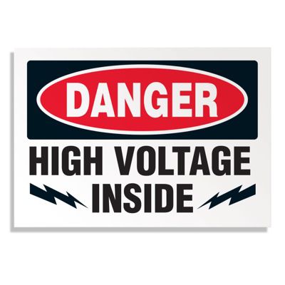 Danger High Voltage Inside - Voltage Warning Labels
