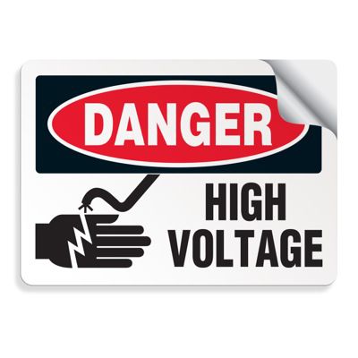 Danger High Voltage - Voltage Warning Labels