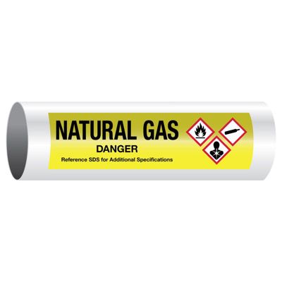 Danger Natural Gas - GHS Pipe Markers