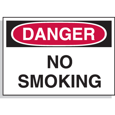Danger No Smoking - Hazard Warning Labels