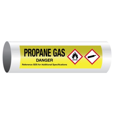 Danger Propane Gas - GHS Pipe Markers