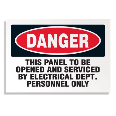 Service By Electrical Department Only - Voltage Warning Labels