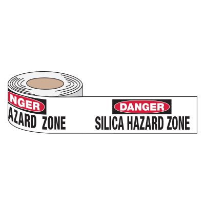 Danger Silica Hazard Zone - Anti-Slip Message Tape