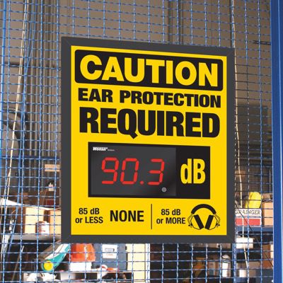 Decibel Meter Sign Kit - Ear Protection Required (Earmuffs)