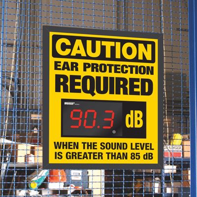 Decibel Meter Sign Kit - Ear Protection Required