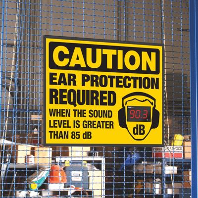 Decibel Meter Signs - Ear Protection Required
