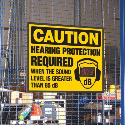 Decibel Meter Signs - Hearing Protection Required