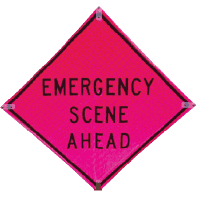 Emergency Scene Ahead Deluxe Quick Deploy™ Signs and Stand - TrafFix Devices 25048-SFP-ESA
