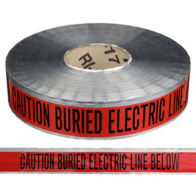 Detectable Underground Warning Tape - Caution Buried Electric Line Below