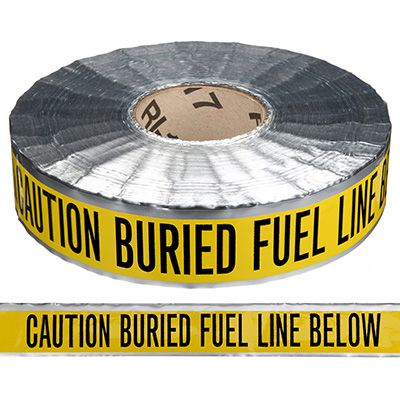 Detectable Underground Warning Tape - Caution Buried Fuel Line Below