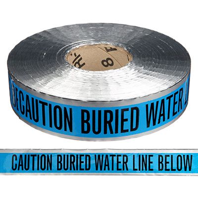 Detectable Underground Warning Tape - Caution Buried Water Line Below