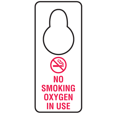 Door Knob Hangers- No Smoking Oxygen In Use