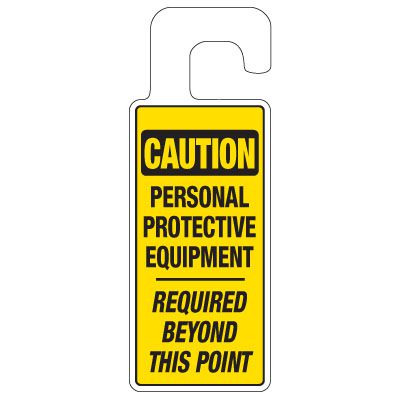 Door Knob Hangers - Caution PPE Required
