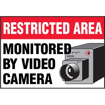 Restricted Area Label - Monitored By Video Camera