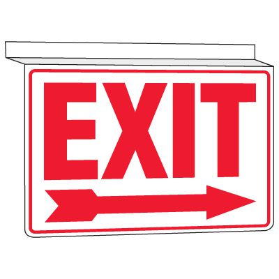 Drop Ceiling Exit Sign (Arrow Right)