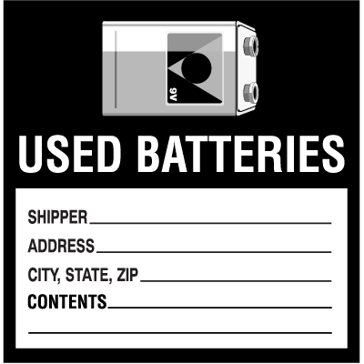 Drum Labels - Used Batteries