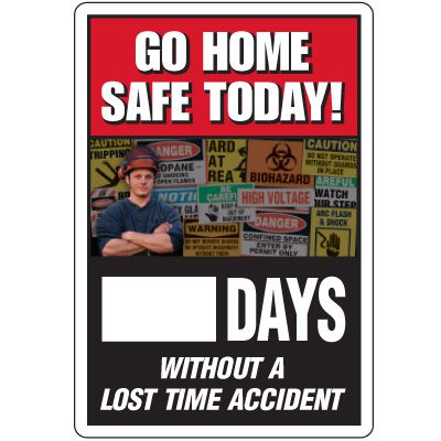 Dry Erase Safety Tracker Signs - Go Home Safe Today