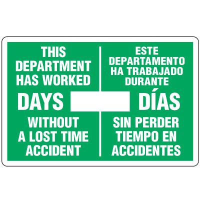 Bilingual Dry Erase Safety Tracker Signs