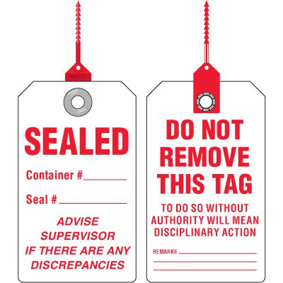 Sealed Container Tag