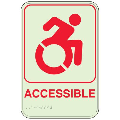 Accessible (Dynamic Accessibility) - Glo-Mor® Braille Interior Signs