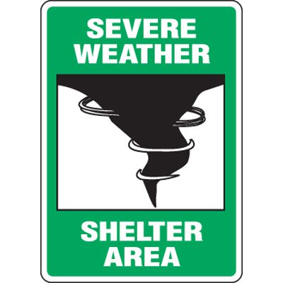 Eco-Friendly Signs - Severe Weather Shelter Area