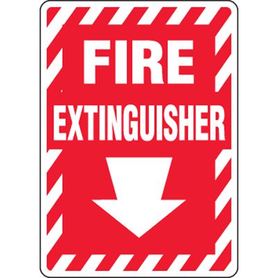 Fire Extinguisher (Down Arrow) Eco-Friendly Sign
