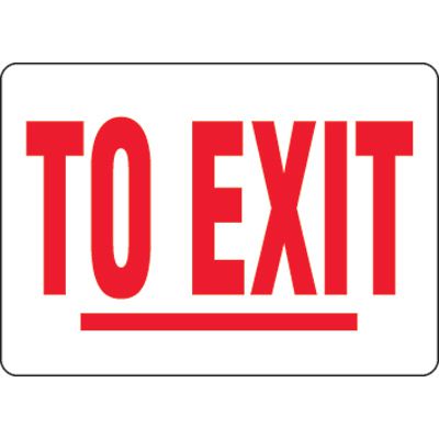 Eco-Friendly Signs - To Exit