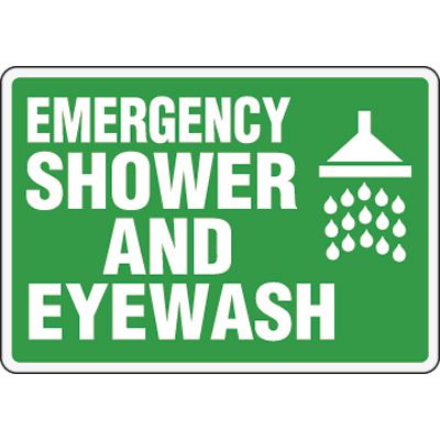 Eco-Friendly Signs - Emergency Shower and Eyewash