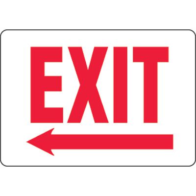 Exit (Left Arrow) Eco-Friendly Sign