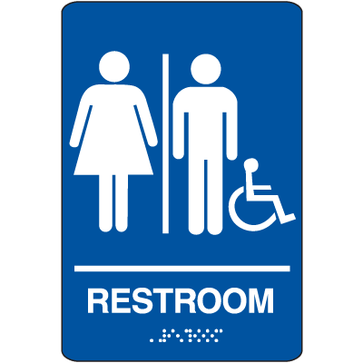Restroom (Man/Woman/Accessibility) - Economy Braille Signs