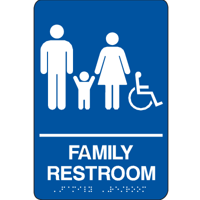 Economy Braille Signs - Family Restroom (Accessible)