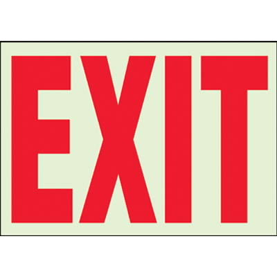 Exit - Glow In The Dark Label - Red on Luminous