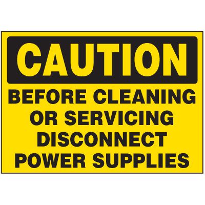 Caution Disconnect Power Supplies - Electrical Decals
