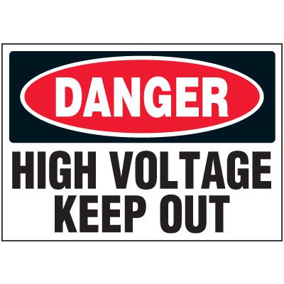 High Voltage Keep Out - Voltage Warning Labels