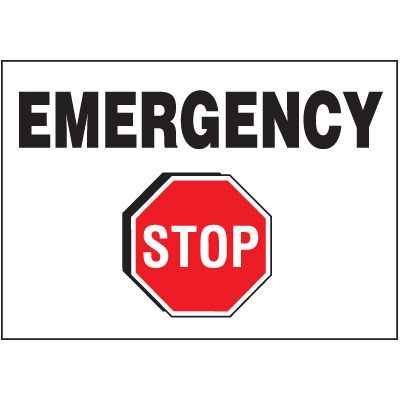 Emergency Stop - Voltage Warning Labels